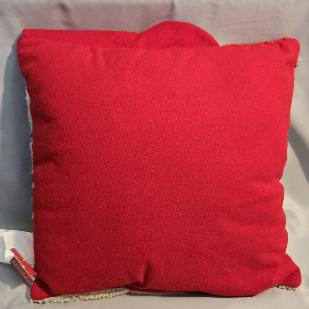 Ashland Peppermint Lane Santa Pillow 16x16 Christmas Hooked NWT
